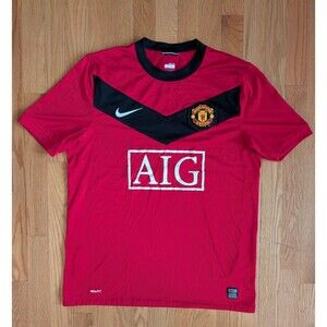 Manchester United 2009-10 Home Red Soccer Jersey Nike 355091-623 Men’s Medium